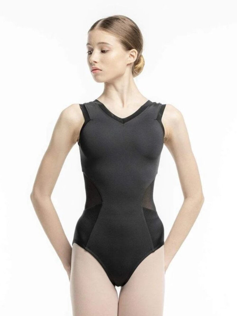 Zarely "Alicia" Black Mesh Leotard - Teen Medium
